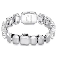Watch, Octagon cut bracelet, White, Stainless Steel by SWAROVSKI