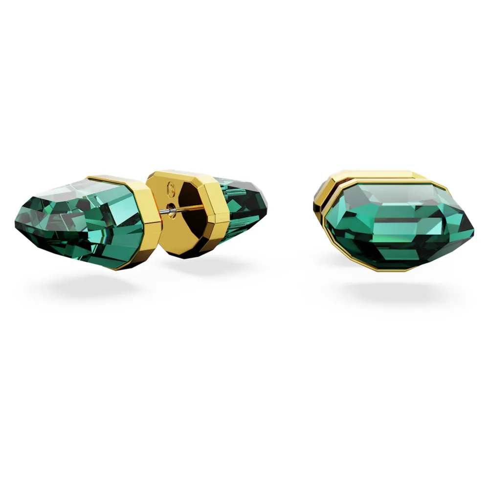 Lucent stud earrings, Green, Gold-tone plated by SWAROVSKI