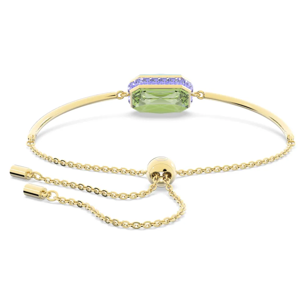 Orbita bracelet, Octagon cut, Multicolored, Gold-tone plated by SWAROVSKI
