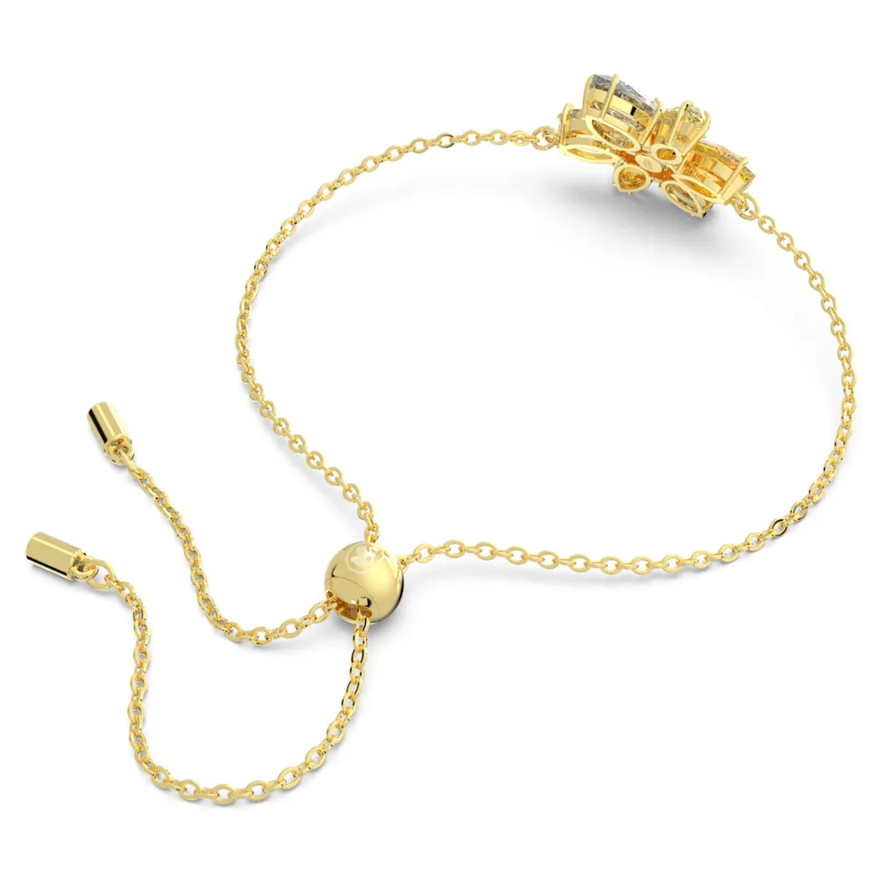 Gema bracelet, Mixed cuts, Flower, Yellow, Gold-tone plated by SWAROVSKI