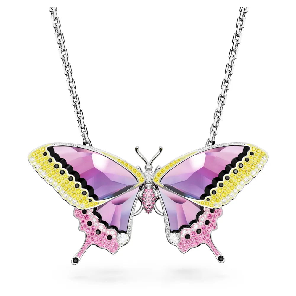 Swarovski Crystal Pink Fuchsia Abstract Butterfly Pendant Necklace –  Anna-Kaci