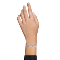 Angelic Tennis bracelet, Round cut, Small, White, Rhodium plated by SWAROVSKI