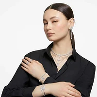 Angelic Tennis bracelet, Round cut, Small, White, Rhodium plated by SWAROVSKI