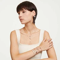 Tactic bangle, White, Rose gold-tone finish by SWAROVSKI