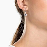 Angelic drop earrings, Round cut, White, Rhodium plated by SWAROVSKI