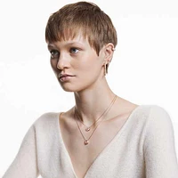 Swarovski Sparkling Dance necklace, Round cut, White, Rose gold-tone plated by SWAROVSKI