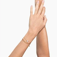 Ginger bangle, White, Rose gold-tone plated by SWAROVSKI
