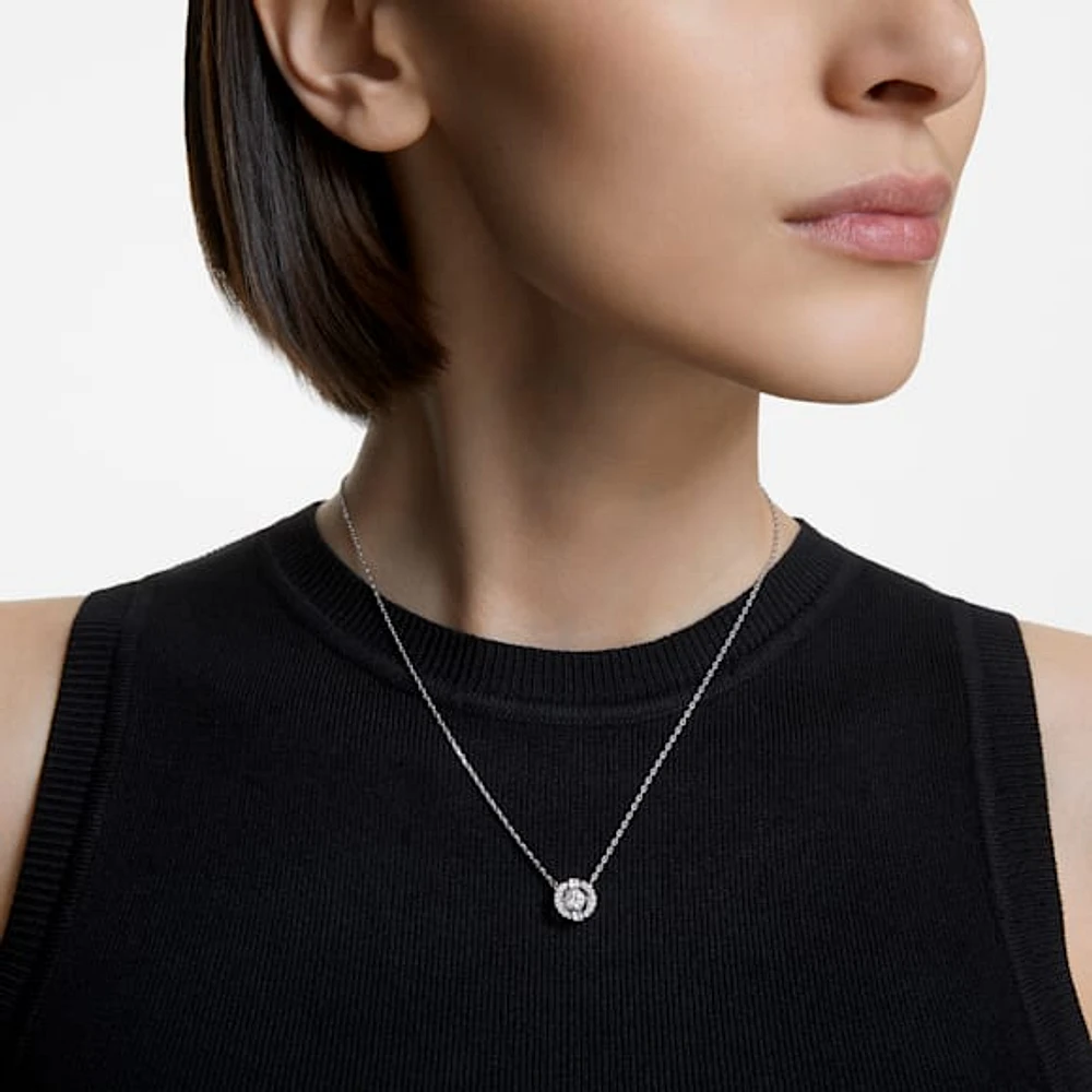 Swarovski Sparkling Dance necklace, Round cut, White, Rhodium plated by SWAROVSKI