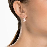 Bella V drop earrings, Round cut, Gold tone, Rose gold-tone plated by SWAROVSKI