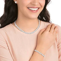 Angelic set, Round cut, White, Rhodium plated by SWAROVSKI
