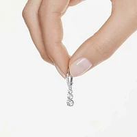 Attract Trilogy hoop earrings, Round cut, White, Rhodium plated by SWAROVSKI