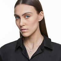 Attract stud earrings, Square cut, White, Rhodium plated by SWAROVSKI
