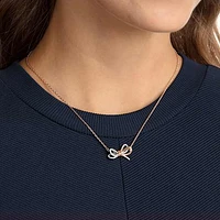 Lifelong Bow pendant, Bow, White, Mixed metal finish by SWAROVSKI