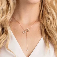 Lifelong Bow necklace, Bow, White, Mixed metal finish by SWAROVSKI