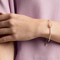 Swarovski Sparkling Dance bracelet, Round cut, Oval shape, White, Rose gold-tone plated by SWAROVSKI