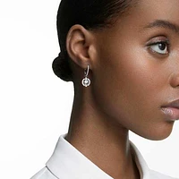 Swarovski Sparkling Dance drop earrings, Round cut, White, Rhodium plated by SWAROVSKI