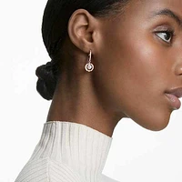 Swarovski Sparkling Dance drop earrings, Round cut, White, Rose gold-tone plated by SWAROVSKI