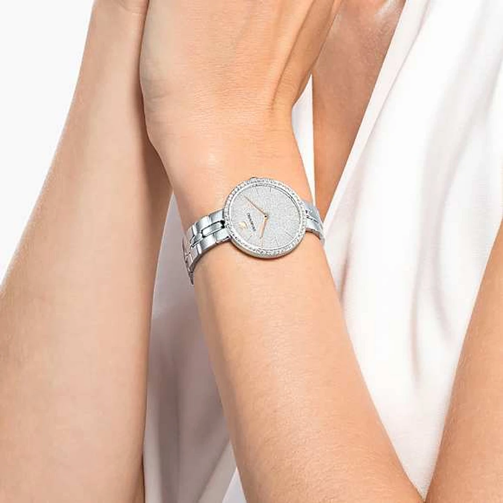 Cosmopolitan watch, Swiss Made, Metal bracelet, Silver Tone, Stainless steel by SWAROVSKI