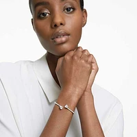 Mesmera Attract bangle, Heart, White, Rhodium plated by SWAROVSKI