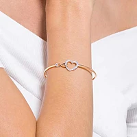 Swarovski Infinity bangle, Infinity and heart, White, Mixed metal finish by SWAROVSKI