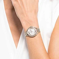 Crystalline Aura watch, Swiss Made, Metal bracelet, Gold tone