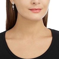 Diapason drop earrings, Mixed cuts, White, Rhodium plated by SWAROVSKI