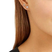 Harley stud earrings, Set (2), Round cut, White, Rhodium plated by SWAROVSKI