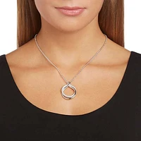 Exact pendant, Round shape, White, Rhodium plated by SWAROVSKI