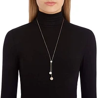 Forward Y necklace, White, Rose gold-tone plated by SWAROVSKI