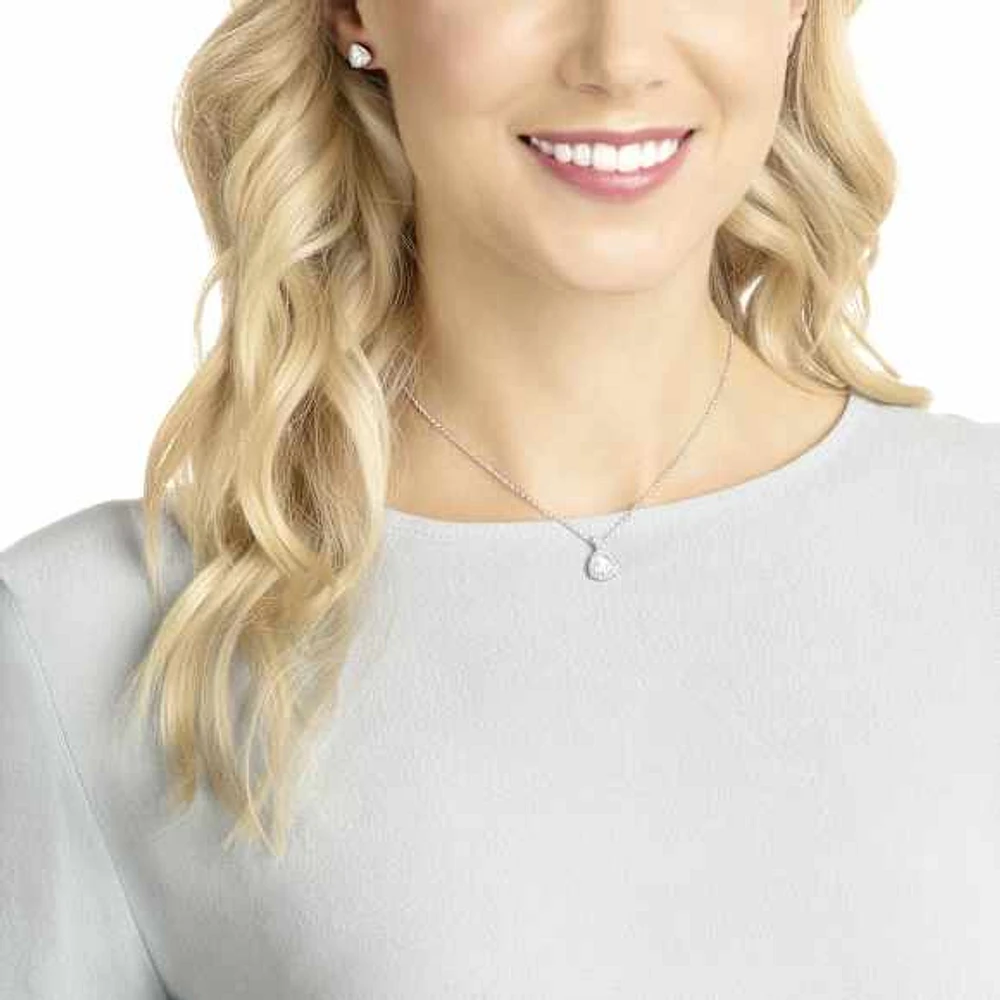 Begin set, Trilliant cut, White, Rhodium plated by SWAROVSKI