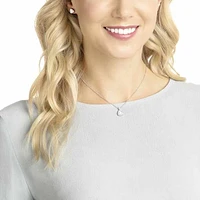 Begin set, Trilliant cut, White, Rhodium plated by SWAROVSKI