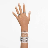 Twist ring, Round cut, White, Rhodium plated by SWAROVSKI