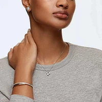 Twist bangle, White, Rhodium plated by SWAROVSKI