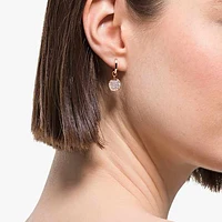 Ginger drop earrings, White, Rose gold-tone plated by SWAROVSKI