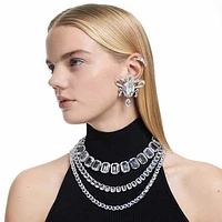 Millenia Tennis necklace, Oversized crystals, Octagon cut, White, Rhodium plated by SWAROVSKI