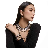 Millenia Tennis necklace, Oversized crystals, Octagon cut, White, Rhodium plated by SWAROVSKI