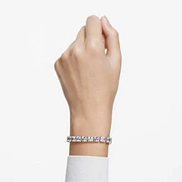 Millenia bracelet, Square cut, Small, White, Rhodium plated by SWAROVSKI