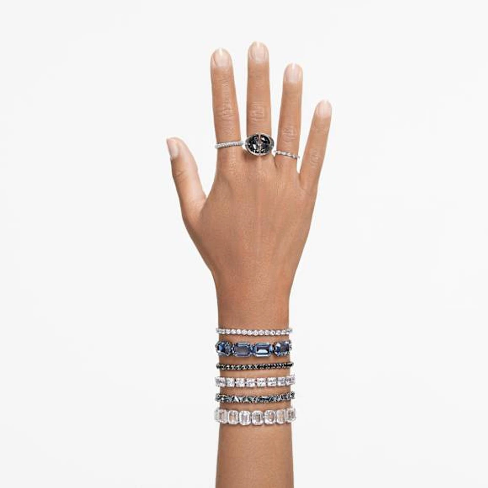 Millenia bracelet, Square cut, Small, White, Rhodium plated by SWAROVSKI