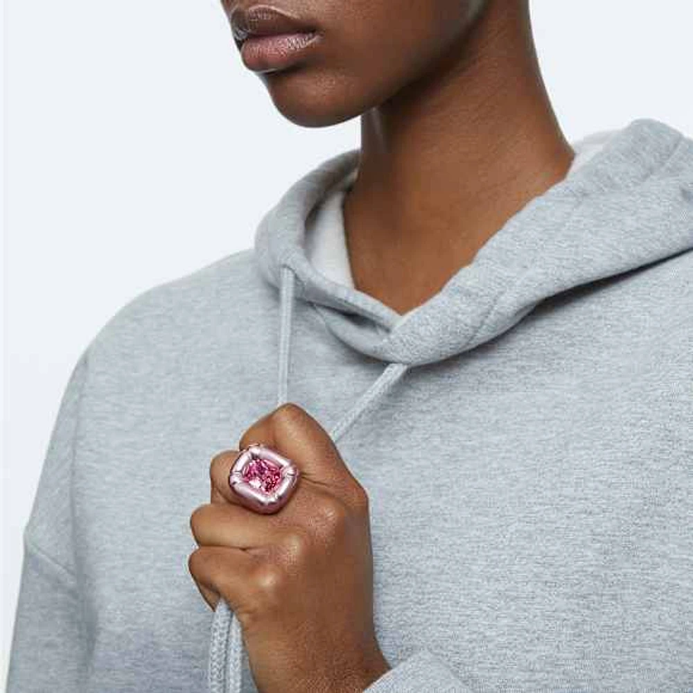 Dulcis cocktail ring, Cushion cut, Pink by SWAROVSKI