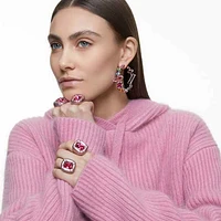 Dulcis cocktail ring, Cushion cut, Pink by SWAROVSKI