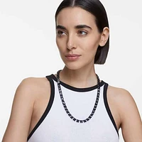 Millenia necklace, Square cut, Grey, Ruthenium plated by SWAROVSKI