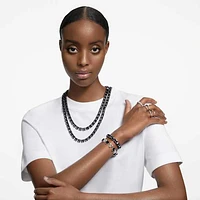 Millenia necklace, Square cut, Grey, Ruthenium plated by SWAROVSKI