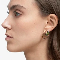 Numina drop earrings, Asymmetrical design, Mixed cuts, Green, Gold-tone plated by SWAROVSKI