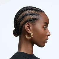 Matrix hoop earrings, Pyramid cut, Gold tone, Gold-tone plated by SWAROVSKI