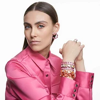 Chroma Tennis bracelet, Magnetic closure, Mixed cuts, Multicoloured, Rhodium plated by SWAROVSKI
