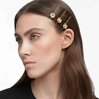 Hair pin, Set (3), Cushion cut, Gold tone, Gold-tone plated by SWAROVSKI