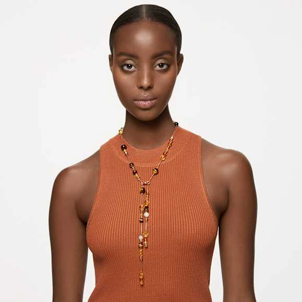 Somnia Y necklace, Multicoloured, Gold-tone plated by SWAROVSKI