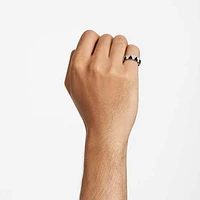 Ortyx cocktail ring, Triangle cut, Black, Rhodium plated by SWAROVSKI