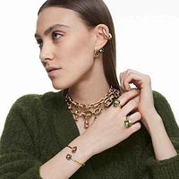 Numina ring, Pear cut, Green, Gold-tone plated by SWAROVSKI