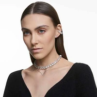 Millenia stud earrings, Trilliant cut, White, Rhodium plated by SWAROVSKI